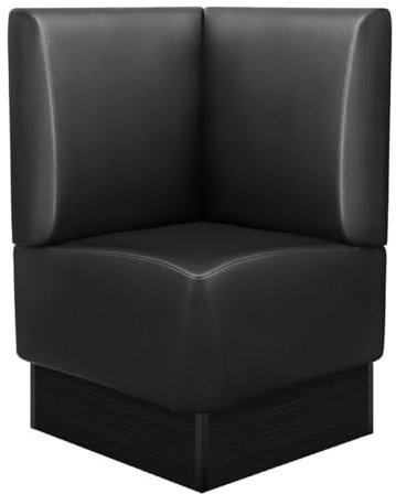 GGMMÖBEL Denver | Gastro Eckbank | B:H 64 x 103 cm | Schwarz | Glatt | Kunstleder | Sitzhöhe: 48cm