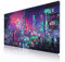 aportt Retro Japanisches Anime Gaming Mauspad XXL Cool Dark Purple Red Vaporwave City Extended Large Desk Mat Big Mousepad rutschfeste Gummiunterseite Genähte Kante Lang für Computer 90 x 40 cm
