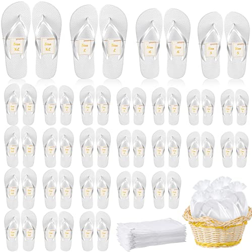 Unittype 24/48 Pairs Flip Flops Bulk,White,24 Pairs