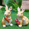 TETSMG Gartendeko Figuren Osterdeko Gartenfigur Osterhase Gartenzwerge Gartenfiguren aus Kunstharz Gartenwichtel Gartenfiguren für Außen, Harz Tier Statue Dekoration (2 Kaninchen)