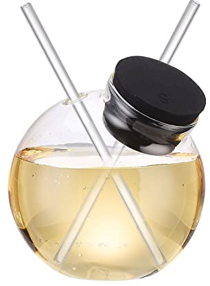 LIBOOI Globus-Cocktailglas mit Strohhalm, Kristallkugel-Trinkbecher, kreativer Trinkbecher für Cocktail, Martini, Tequila, Margarita, Partyzubehör, Wein für Nachtclub, Bar