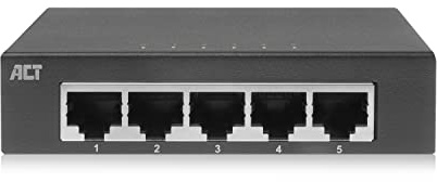 ACT 5 Port Netzwerkswitch, 5 Port Gigabit Ethernet Switch, Port LEDs, 1000Mbps LAN Switch, Metallgehäuse - AC4415