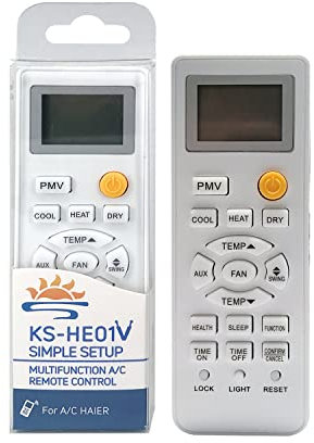 KS-HE01V - Mando a distancia universal compatible con aires acondicionados Haier, control remoto de CA con la misma función