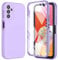 Tawarror Coque pour Samsung Galaxy A14 4G/5G, 360 Degré Antichoc Silicone Case Aver Protecteur D'écran Intégré Etui Robuste Double Face Anti-Rayures Integrale Bumper Housse - Violet