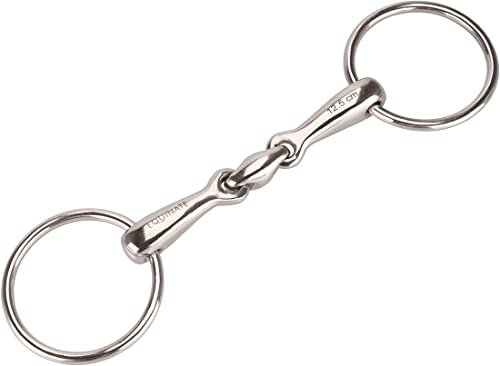 Equinate Wassertrense Edelstahl 16mm doppelt gebrochen 17,5cm - Anatomisch geformtes maulfreundliches Gebiss mit sanfter Einwirkung - Lasergravierte Größenangabe