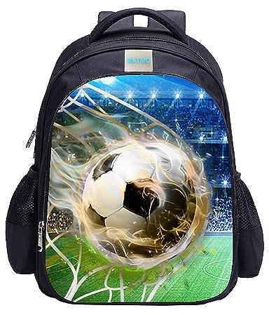 MATMO Fußball-Rucksack für Jungen, Fußball-Druck, cooles Fußball-Muster, Schultasche, Fußball-Rucksack 23-10, One_Size, Cartoon