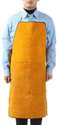 Delantal De Taller Resistente Delantal De Soldadura De Cuero, Delantal De Trabajo Resistente Resistente Al Calor Y Llama, Delantal De Soldadura Ajustable Para Hombres Y Mujeres, Protector Ropa,