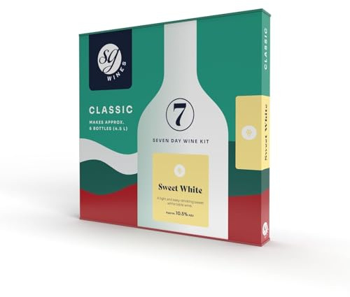 DIAH DO IT AT HOME SG Classic 6 Bottles 7 Days Wine Making Kit Home Bewing with Airlock Set, Classic Wine Tasting Kit (Sweet White with Airlock)