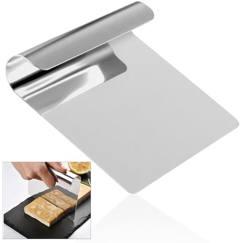 Chstarina Aide de Cuisine Multi-usage, Grattoir à Pâte en Acier Inoxydable, 14 x 12 cm, Ustensiles de Cuisine, Spatule de Cuisine, Spatule à Pâte pour Pizza, Gâteau, Pain, Légumes