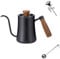 Gooseneck Kettle, Pour Over Coffee Kettle 550ml with Thermometer and Coffee Spoon, Stainless Steel Coffee Pot with Long Narrow Spout Hand Drip Kettle