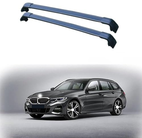 GCTRICL 2 Stück Aluminium Dachträger Relingträger für BMW 3-Series Touring 5-dr Estate 2020 2021+ G21,Dachgepäckträger- Alu Relingträger,für Fahrradträger, Dachboxen Oder Als Skihalter,B
