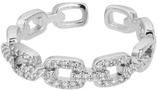 GleaMora Klassische Twist Chain verstellbare Ringe für Frauen Geometrischer hohler Ring Hochzeitsschmuck Vogue und einfacher Ring