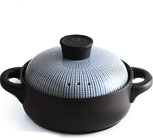 Ceramic Soup Pot Casserole with Lid,Chinese Soup/C Handmade Nonstick Slow Cookers Ceramic Cotta Pan, Korean Stone Bowl,2.5L