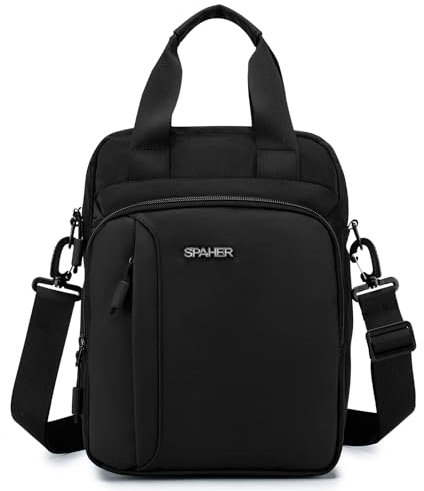 SPAHER Pochette Homme Sacoche Homme Bandouliere Grand Sac Bandoulière Homme Sac Porté Epaule Sacs Business Sac d'épaule Ipad Messager Sacs à Main Voyage pour Ipad 11 pouces
