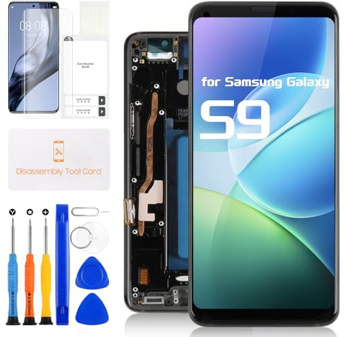Écran LCD de rechange pour Samsung Galaxy S9 Écran tactile Digitizer SM-G960U SM-G960F SM-G960W Assemblage avec outils de réparation (noir avec cadre)