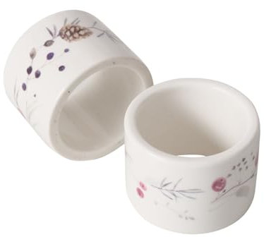 Boltze Home Serviettenringe aus Keramik NORDALA, 2er-Set, Farbe:weiß