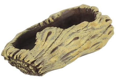 BESPORTBLE Maceta de Madera con Corteza de Cactus Maceta Vintage con Forma de Tronco de Cemento Contenedor para Decoración de Interiores Y Exteriores Pequeña