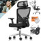 KESSER® Bürostuhl Ergonomisch mit verstellbaren Armlehnen | Drehstuhl mit Lendenwirbelstütze Rückenschonend | Schreibtischstuhl mit Kopfstütze | Office Chair Wippfunktion bis 125° mit 5X Gummirollen