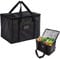 Bolsa térmica térmica de 40 litros, bolsa térmica de entrega de alimentos, bolsas de compras con aislamiento reutilizable, bolsa de hielo grande plegable para playa, camping, viaje de trabajo (negro)