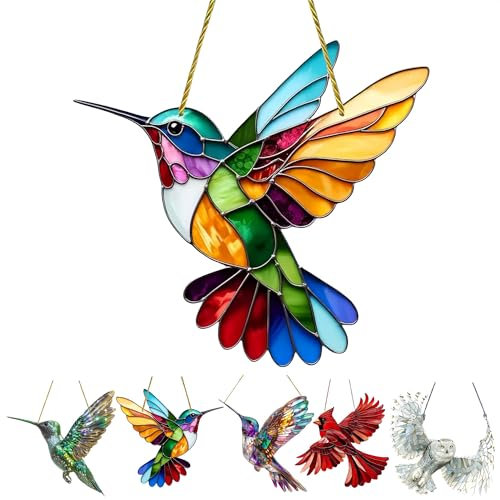 Buntes 2D-Vogelmotiv Aus Acryl, Vögel, Yifare Kolibri-SonnenfäNger, SonnenfäNger Zum AufhäNgen FüR Fenster, FüR Vogelliebhaber (A)