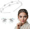 Haarreifen Mädchen Haarreif Sterne Silber，Haarreif Stern Karneval Kostüm Damen Gesichtstattoo ，Glitzer Haarreif Mädchen Mit Glitzersteine Gesich für Frauen Party Mädchen Braut Brautjungfern
