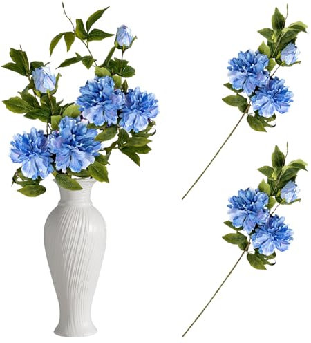 astylishome 4621 Künstliche Blumen, Blau, 2 Stück, Kunstblumen, Basteln, Brautstrauß, Party, Hochzeit