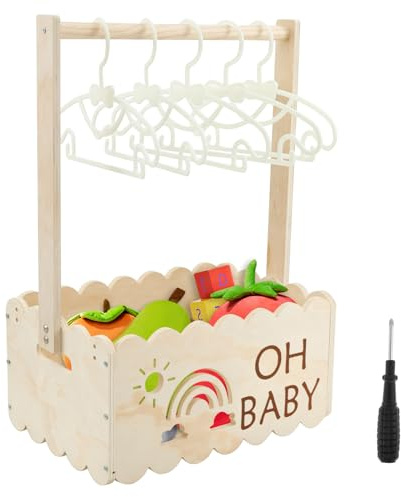 Babykorb Geschenk mit Griff,Holzkiste für Babyparty,Schrank Babypartykisten aus Holz,Multifunktional Babykorb Neugeborene für Geburtstage Babypartys Weihnachten Neue Eltern (B)