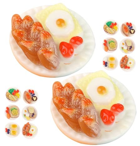 Warmhm 18 Stück Teiliges Foodmodelle aus Resin für Puppenhaus Dekoration Snack Modelle Nahrungsmittel Requisiten für Kreative Fotografie und Heimdekoration