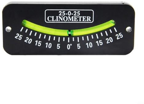 HomeVortex Tragbarer Neigungsmesser für Segelfahrten, Segel-Klinometer, Winkelmesswerkzeug mit hochauflösendem Display, für Segelboote, Boote, Yachten, Schwarz / Grün (25 Grad)