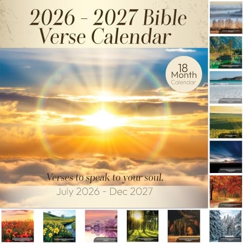 Wandkalender 2026, christlicher Bibelvers-Kalender 2026, 12 monatliche religiöse, spirituelle Schrift, Geschenke für Männer, Frauen, NIV, biblische Zitate, katholisches Geschenk, Jesus, Glaube