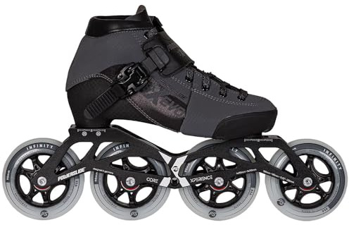 Verstellbare Powerslide Triple-X-Evo Racing-Inline-Skates, Dunkelgrau