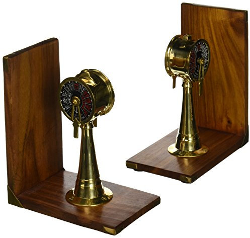 Deco 79 Holz Messing Buchstützen PR 15,2 cm W