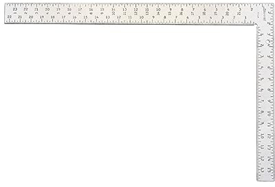 Starrett Professional Framing Square with Clear Coating and Tempered Steel - 1/8 Graduation Stamping, 24 x 2 Body, 16 x 1-1/2 Tongue - FS-24