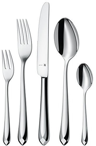 WMF Jette Edelstahl Besteck Set 6 Personen, Essbesteck Set 30 teilig, Hohlheftmesser, Cromargan protect poliert, kratzbeständig, spülmaschinenfest