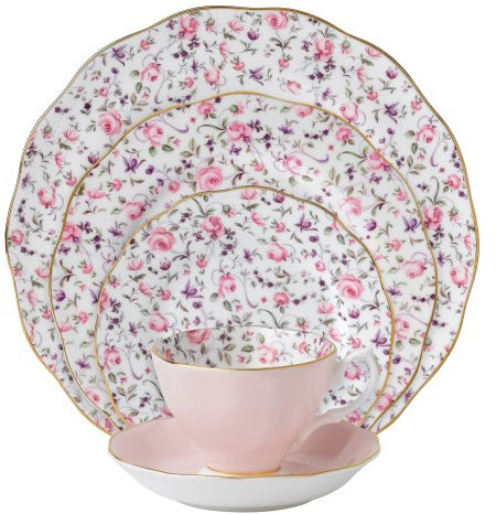 Royal Albert Rosa coriandoli 5 pezzi segnaposto, bianco, rosa, viola, verde