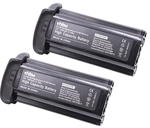 vhbw 2X Akku kompatibel mit Canon EOS 1Ds Mark II, 1D Mark II N, 1D Mark II Kamera (1500 mAh, 12 V, NiMH)