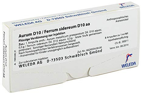 AURUM D 10/Ferrum sidereum D 10 aa Ampullen 8X1 ml