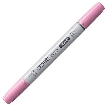 COPIC Ciao Marker Typ RV - 02, Sugared Almond Pink, vielseitiger Layoutmarker, mit einer mittelbreiten und einer Brush-Spitze