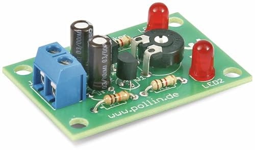 Bausatz LED-Wechselblinker | Stufenlose Blinkfrequenzeinstellung | 5-9 V Betriebsspannung | Kompakte Platine (LxBxH) 46x31x27 mm | Für Fortgeschrittene ab 8 Jahren