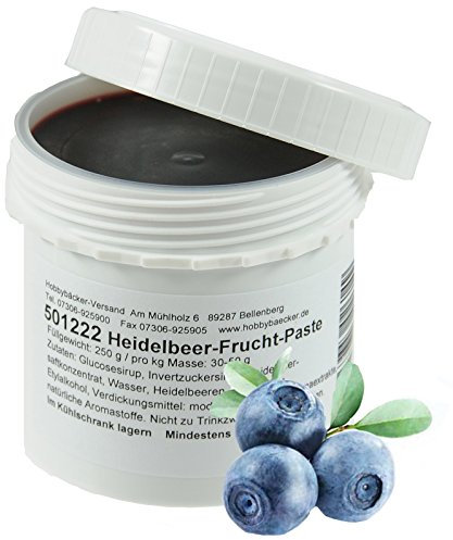 Hobbybäcker Heidelbeer-Fruchtpaste, Zum Verfeinern von Eis, Pralinen, Desserts & Tortencremes, Intensiv-Fruchtig, 250g