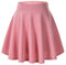Damen Mädchen Basic Solid vielseitige dehnbaren informell Mini Skater Rock (L, Rosa)
