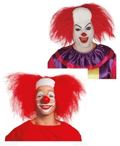 Horror-Shop Clowns Perücke aus Latex mit Halbglatze für Fasching und Halloween