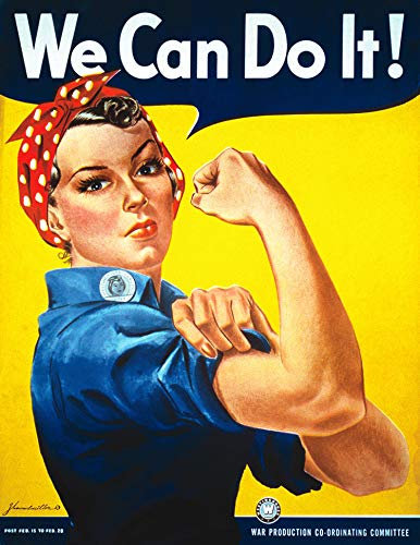 Feminist Poster WWII Poster Rosie The Riveter Girl Power Poster Feminist Wall Art Poster for Girl's Room Poster Feminist Wall Art (20cm x 25cm)