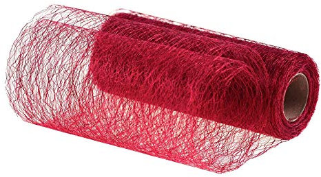 9m Dekostoff in Netzoptik Netzband Tischläufer Tischband Breiten- u Farbwahl, Größe:14-15 cm, Farbe:dunkelrot