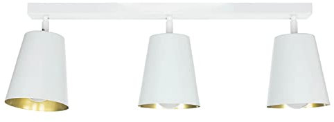 Deckenstrahler Spot 3-flammig Metall in weiß gold schwenkbar 3x E27 Flur Schlafzimmer Küche Innen Deckenleuchte Deckenlampe