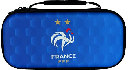 Konix FFF Housse de Protection et Transport pour Consoles Nintendo Switch, Switch Lite et Switch OLED - Rangement 8 Jeux - Bleu