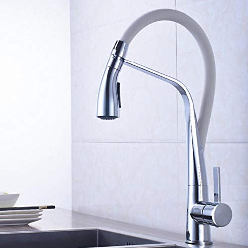Chongyang Chrome Blanc Cuisine Robinet Pont Monté Chaud Froid Mélangeur D'Eau Robinet Pour Cuisine Pull Down Mélangeur Grue 2 Fonction Bec