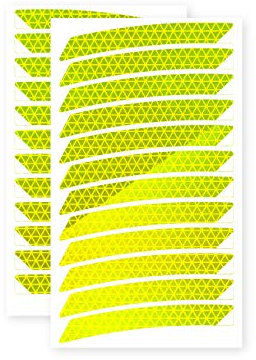 reflexsticker in Neon-Edition für Fahrradfelgen | gelb oder orange | 24 Streifen im Set | 26 bis 29 Zoll Felgen | Reflektoren-Aufkleber fürs Fahrrad, Mountainbike, Hollandrad (26ʺ, gelb)