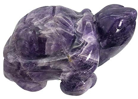 favoramulet Stein-Schildkröten-Statue, handgeschnitzte Schildkröte, Tierfigur, Fengshui-Skulptur, Heimdekoration, Amethyst