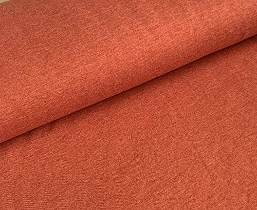 babrause® Sweatstoff dick meliert Terracotta METERWARE ÖKOTEX angeraut 1,4m breit - ab 0,5 Meter